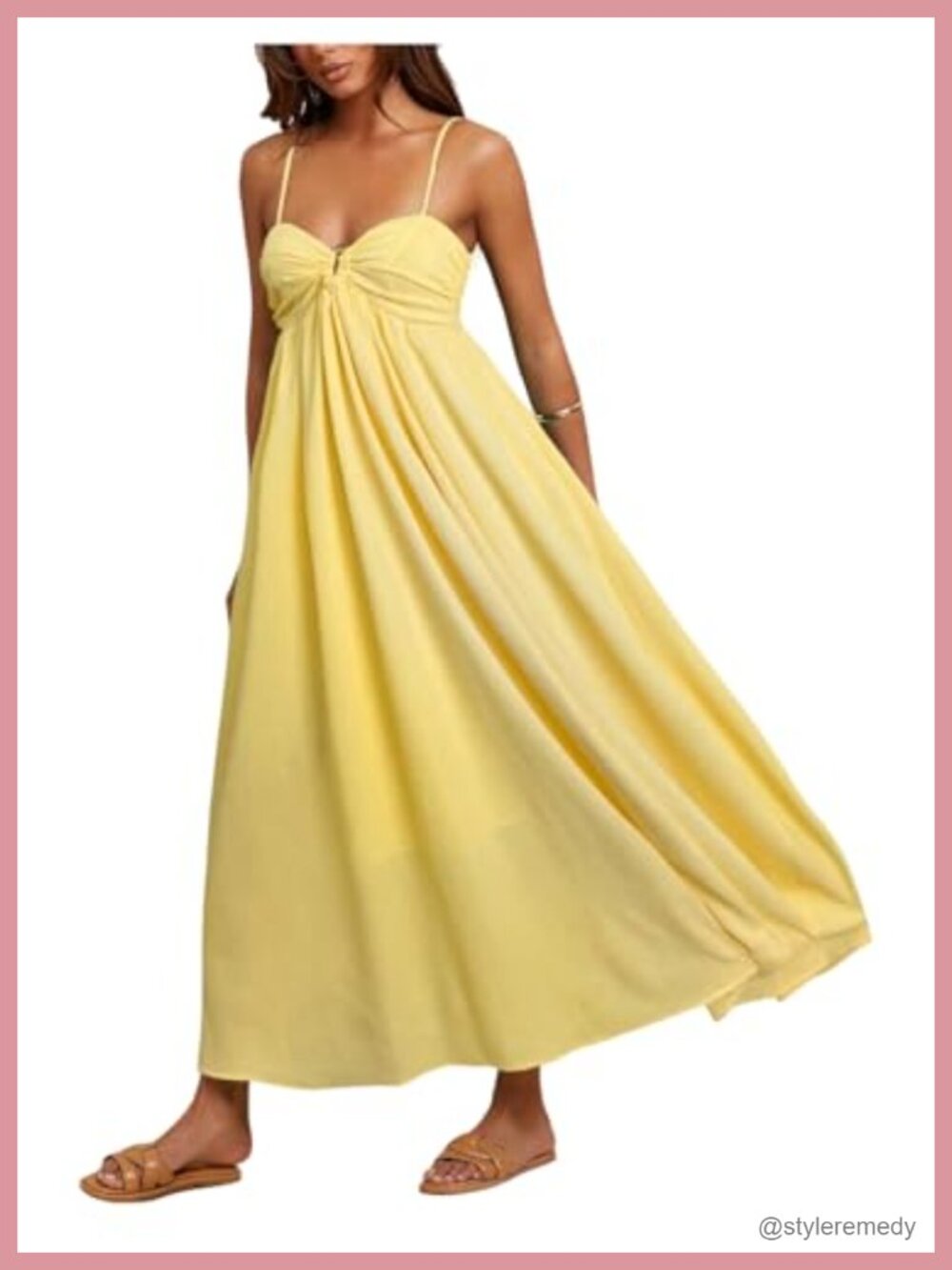 Spaghetti Strap A-Line Maxi Dress Sweetheart Neck Sleeveless Beach Sundress